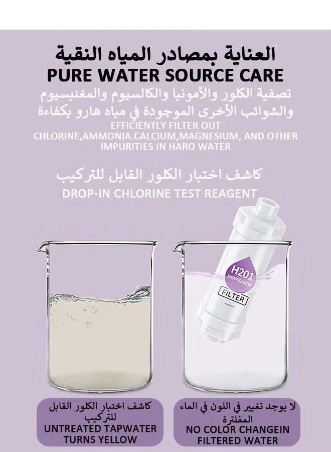 MANBO 2-pack lavender and pine scented shower filters: aromatherapy water softener, removes chlorine and fluoride, easy to install, universal shower head outlet, for healthier skin and hair. - Image 3